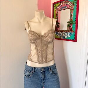 Garage Cream Lace Bustier